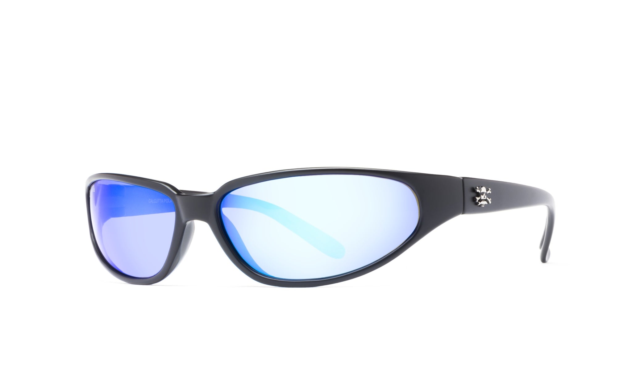 Calcutta CL1BM Carolina Sunglasses Matte Black Frame/Blue Mirror Lens