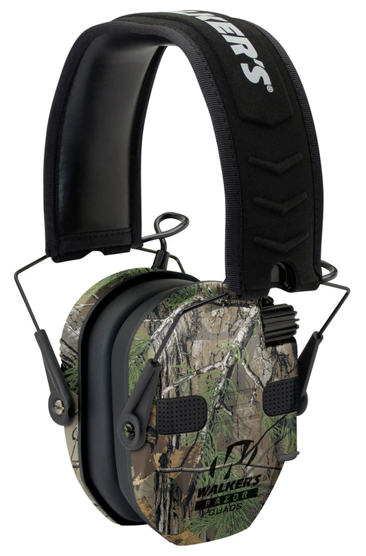 Walkers GWPRSEQMCMO Razor Slim Electronic Muff 23 DB Over The Head Realtree Xtra/Black Polymer