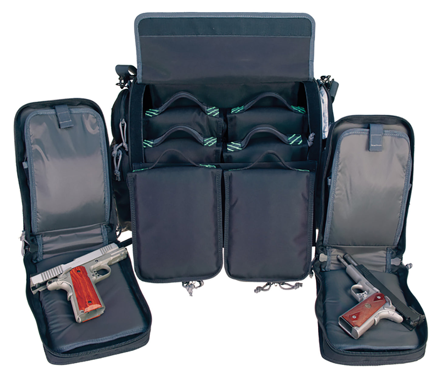 GPS Bags GPS1955BRN Barn With 8 Pistol Cases, Visual ID Storage System, Lockable Zippers, Protective Hard-Sided Case & PRYM1 Blackout Finish