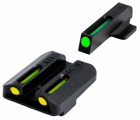 TruGlo TGTG131RT2Y TFO Black | Green Tritium & Fiber Optic Front Sight Yellow Tritium & Fiber Optic Rear Sight