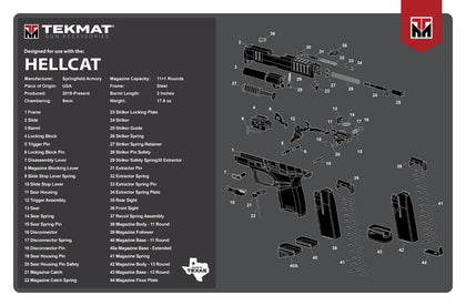 TekMat TEKR17HELLCAT Springfield Armory Hellcat Cleaning Mat Springfield Hellcat Parts Diagram 11