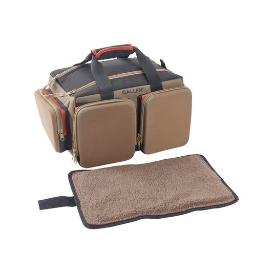 Allen 8305 Eliminator Rangemaster Tan Range Bag W/Pistol Rug, Multiple Exterior Pockets, Rigid Bottom W/Feet For Stability