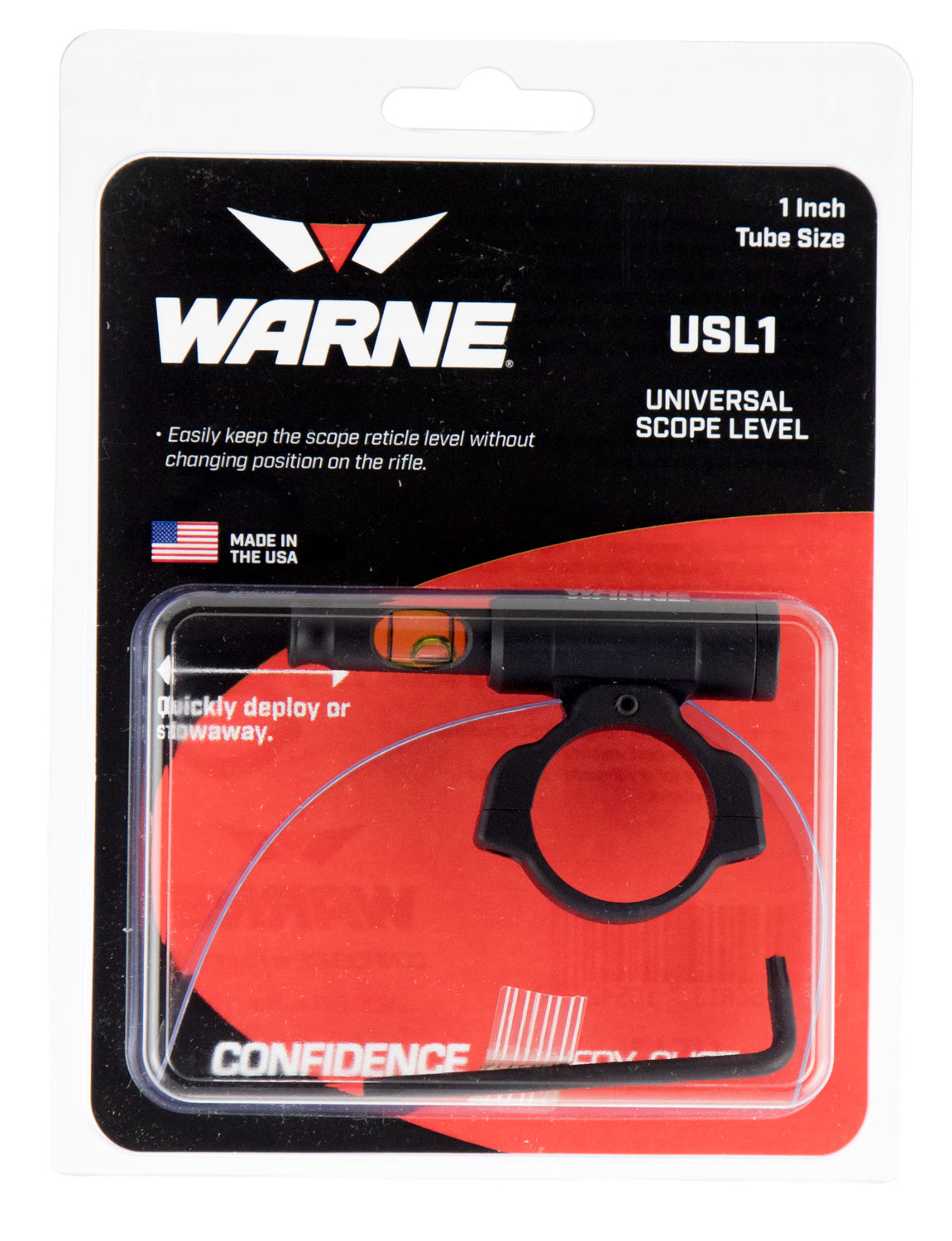 Warne USL1 Universal Scope Level 1" Tube Diameter Universal Aluminum Black