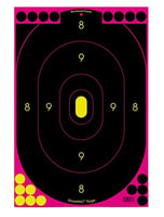 Birchwood Casey 34635 Shoot-N-C Reactive Target Oval Adhesive Paper 12" X 18" Black/Pink 5 Pack