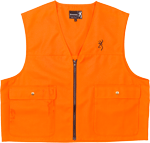 Browning 3051000105 Blaze Orange Safety Vest Zip Front Back License