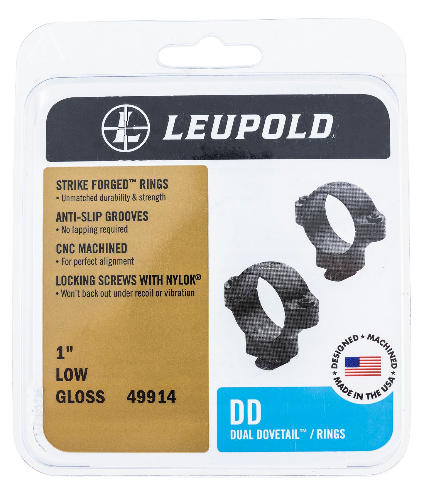 Leupold 49915 Dual Dovetail Scope Rings, 1-In Low Matte