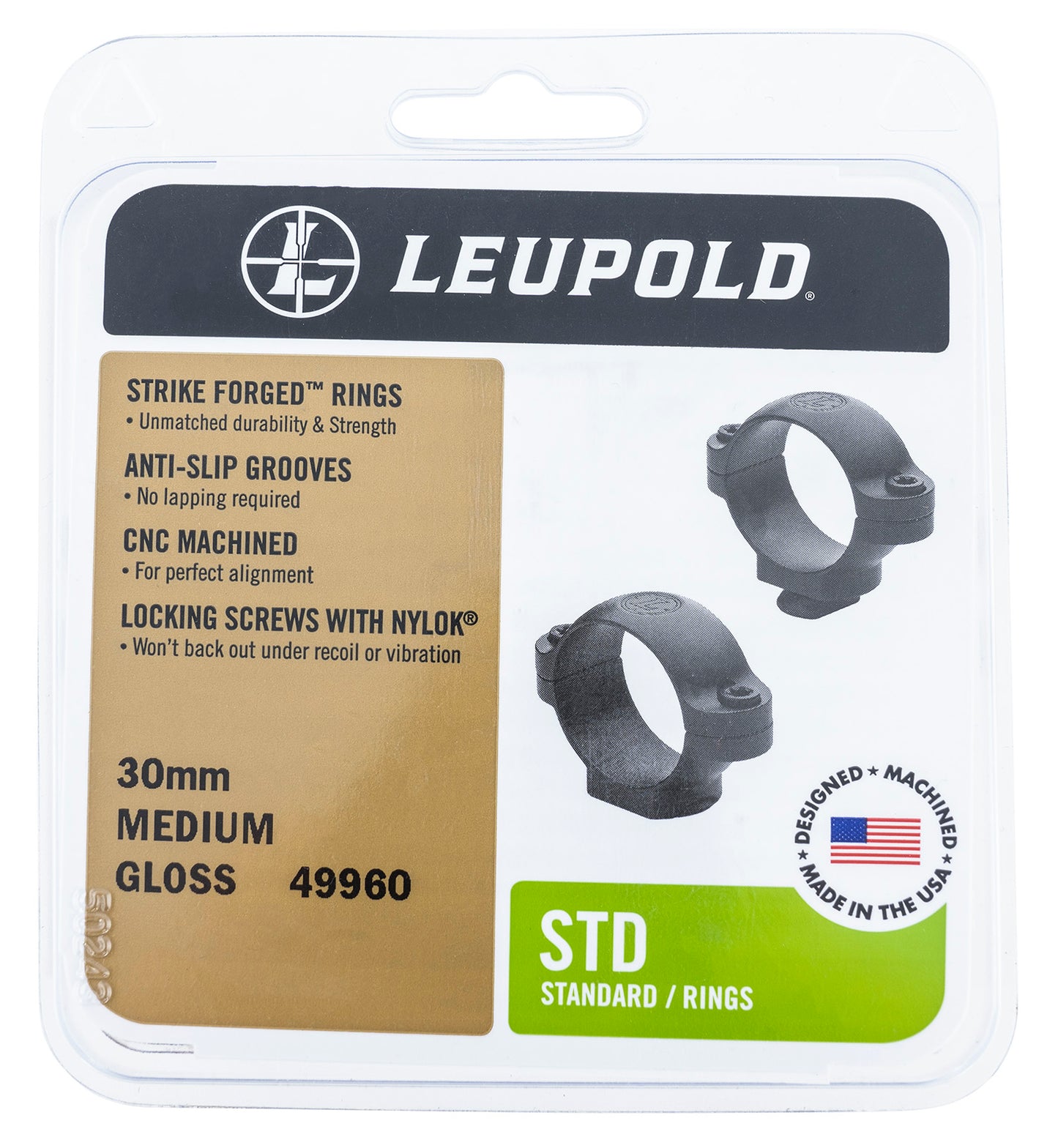 Leupold 49961 STD Scope Rings, 30mm High Gloss