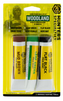 Hunters Specialties 00268 Woodland Camo Creme Tube Makeup Kit 3 Tubes