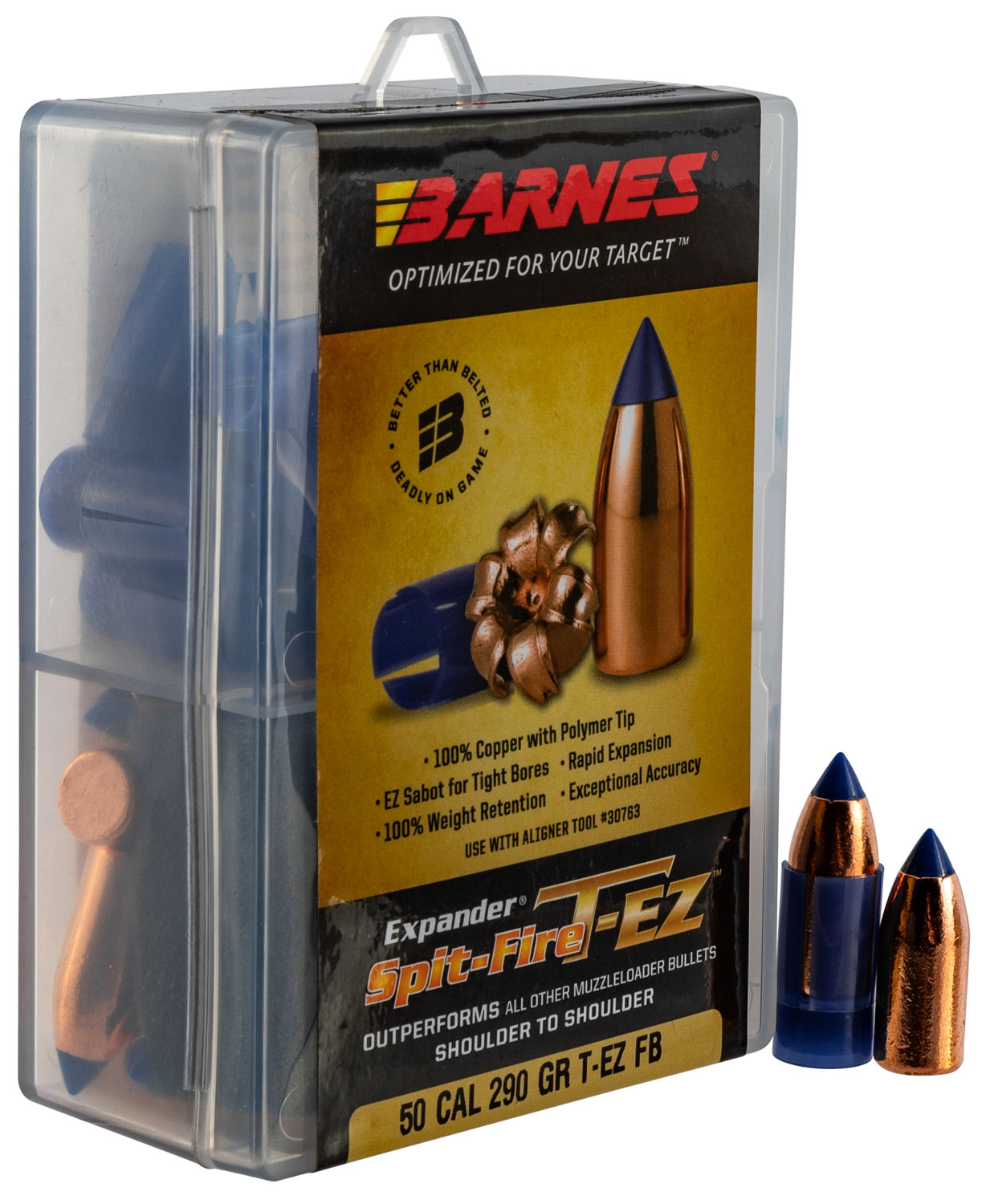 Barnes Bullets 30592 Spit-Fire T-EZ Muzzleloader 50 Cal Spit Fire T-EZ FB 290 Gr 15rd Box