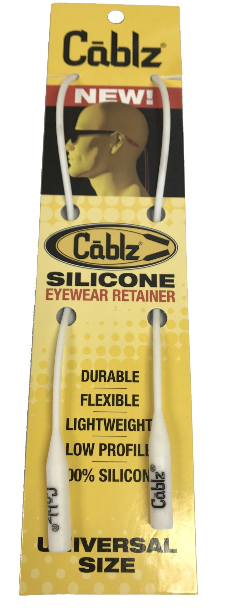 Cablz SiliconeW Silicone Eyewear Retainer, 16" Length, White