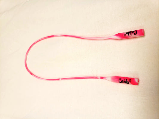 Cablz SiliconePink/Wht Silicone Eyewear Retainer 16" Pink & White