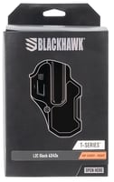 Blackhawk 410768BKR T-Series L2C Non-Light Bearing OWB Black Polymer Belt Clip Compatible W/Glock 43/43X/Kahr PM Includes Belt Loops Right Hand