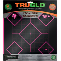 TruGlo TG14P6 Tru-See 5- Diamond Target Black/Pink Self-Adhesive Paper Universal Heavy Paper Yes Impact Enhancement Pink 6 Pack Includes Pasters