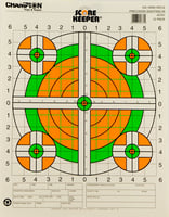 Champion Targets 45761 Score Keeper Bullseye Paper Hanging 100 Yds Rifle 14" X 18" Green/Orange 12 PK