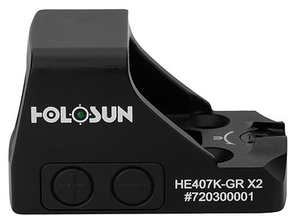 Holosun HE407KGRX2 HE407K- GR X2 Black Anodized 0.58mm X 0.77mm 6 MOA Green Dot Reticle