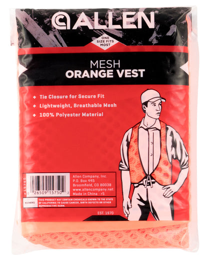 Allen 15753 Safety Vest 2XL Orange Polyester