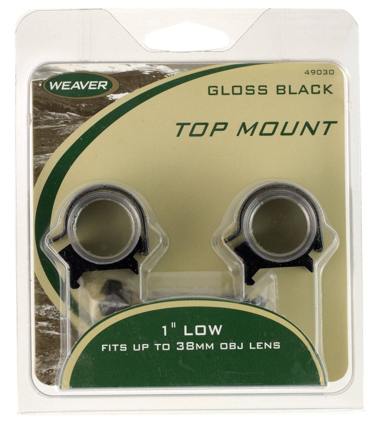 WEAVER TOP MOUNT RNGS 1" HIGH MATTE