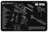 TekMat TEKR17HKSP5K HK SP5K Cleaning Mat Black/White Rubber 17" Long HK SP5K Parts Diagram