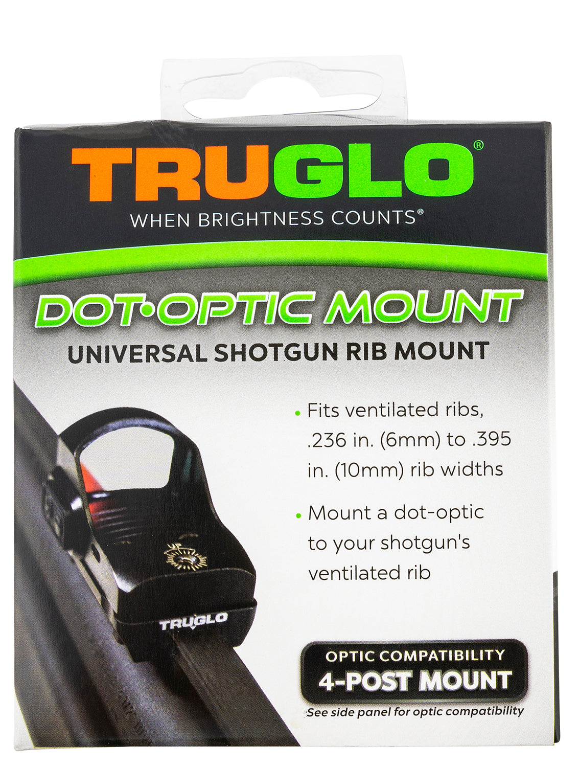 TruGlo TGTG8954U1 Universal Shotgun Rib Mounts Black 4-Post Mounting System