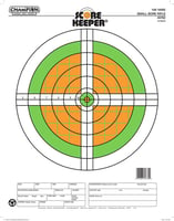 Champion Targets 45762 Score Keeper Sight-In Bullseye Paper Hanging 100 Yds Small Bore Rifle Fluorescent Green & Orange/White 12 PK