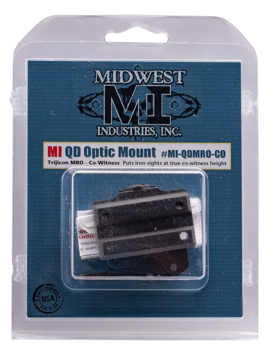 Midwest Industries MIQDMROCO Trijicon MRO QD Mount Black Hardcoat Anodized