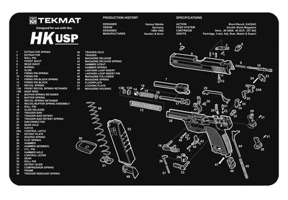 TekMat TEKR17HKUSP HK USP Cleaning Mat HK USP Parts Diagram 11