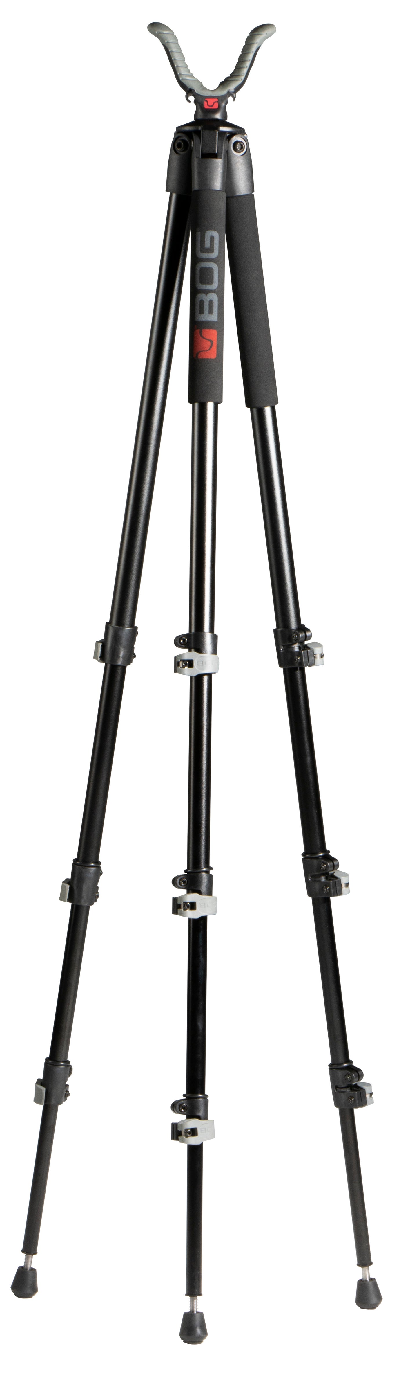 Bog-Pod 1100482 Folding Tripod Adrenaline Made Of Black Finish Aluminum With Foam Grip, Rubber Feet, 360 Degree Pan, 25 Degree Cant & 16-72" Vertical Adjustment