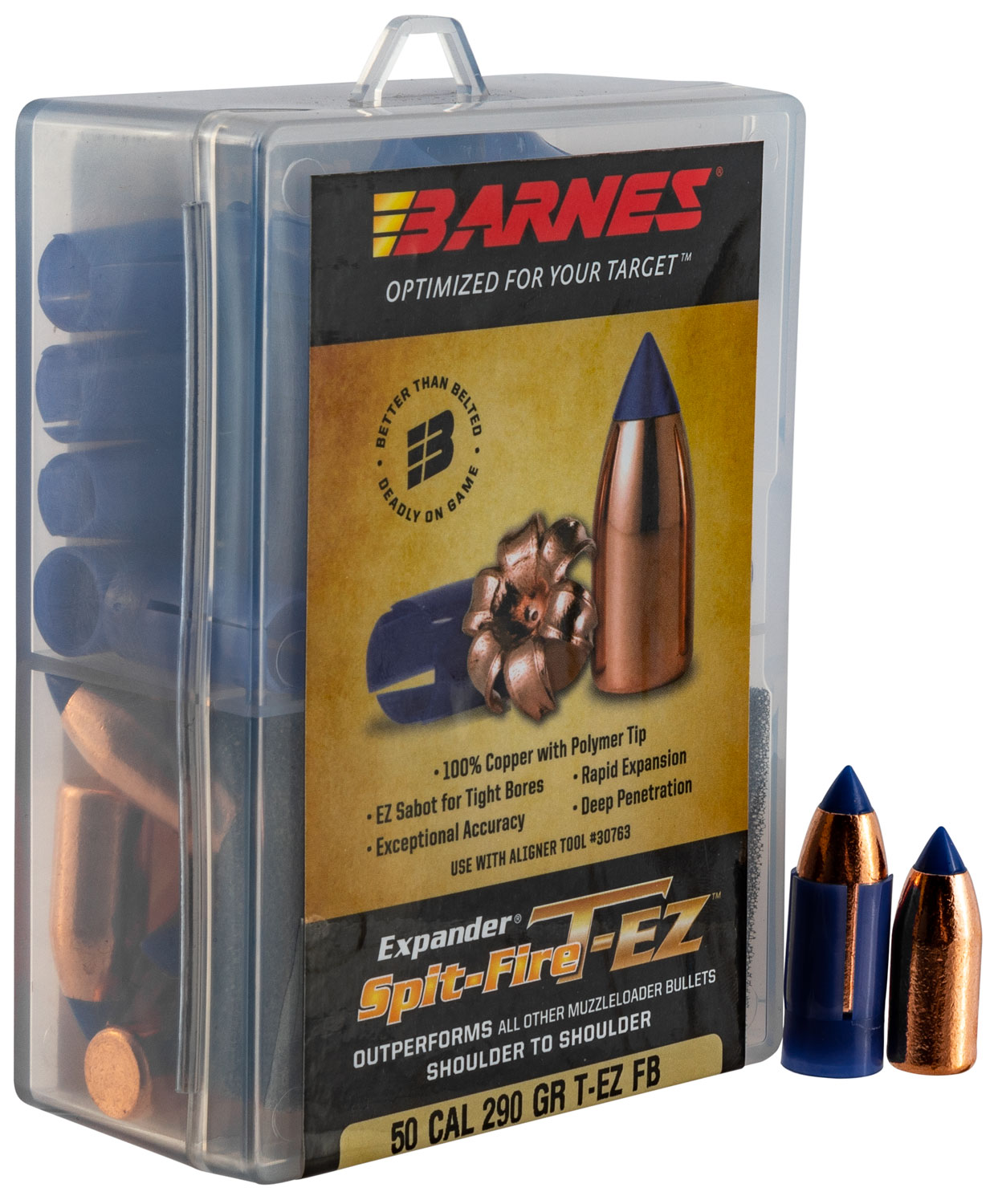 Barnes Bullets 30607 Spit-Fire T-EZ Muzzleloader 50 Cal Spit Fire T-EZ FB 290 Gr 24rd Box