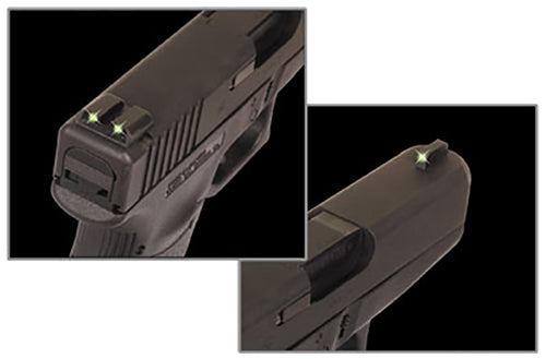 TruGlo TG231G1 Tritium Green Tritium Front & Rear/Black Nitride Fortress Frame, Compatible W/Glock 9mm Luger/40 S&W, Front Post/Rear Dovetail Mount