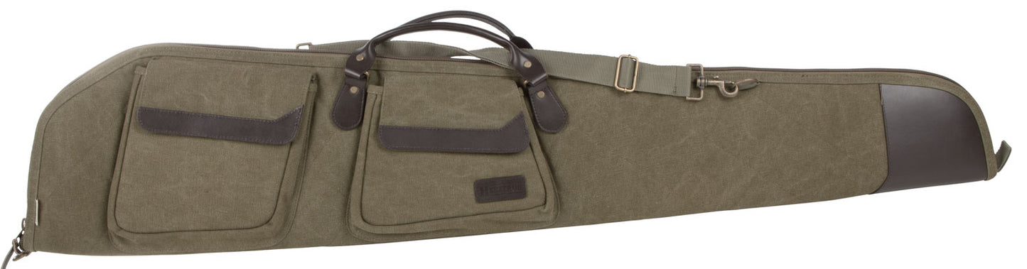 Heritage Cases 54352 North Platte Made Of Olive Cotton Canvas With Leather Trim, Brushed Tricot Lining & Lockable Zipper 52" L