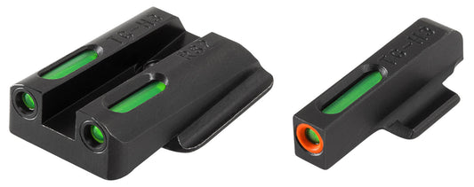 TruGlo TG13RS2PC TFX Pro Black | Green Tritium & Fiber Optic Orange Outline Front Sight Green Tritium & Fiber Optic Rear Sight