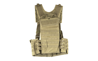 NCSTAR VISM AR CHEST RIG TANNCSTAR AR Chest Rig, Nylon, Tan, Fully Adjustable, PALS/ MOLLE Webbing, Includes 6 Double AR Magazine pouches CVARCR2922T