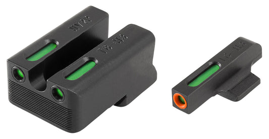 TruGlo TG13NV4PC TFX Pro Black | Green Tritium & Fiber Optic Orange Outline Front Sight Green Tritium & Fiber Optic Rear Sight