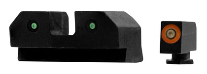 XS Sights GLR012P6N R3D Night Sights Fits Glock Black | Green Tritium Orange Outline Front Sight Green Tritium Rear Sight
