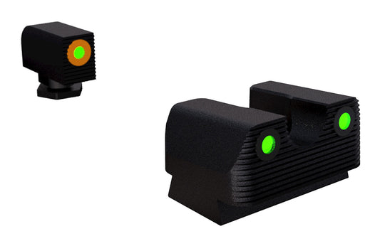 Rival Arms RA1A231G Night Sights For G17/G19 Black | Green Tritium Orange Ring Front Sight Green Tritium Black Ring Rear Sight