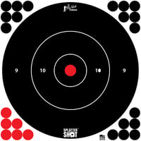 Pro-Shot 12BWHTETG12P SplatterShot 12" Bullseye Hanging Tagboard Black/Red Impact Enhancement White 12 PK