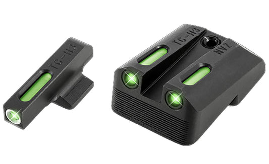 TruGlo TG13NV2A TFX Black | Green Tritium & Fiber Optic White Outline Front Sight Green Tritium & Fiber Optic Rear Sight