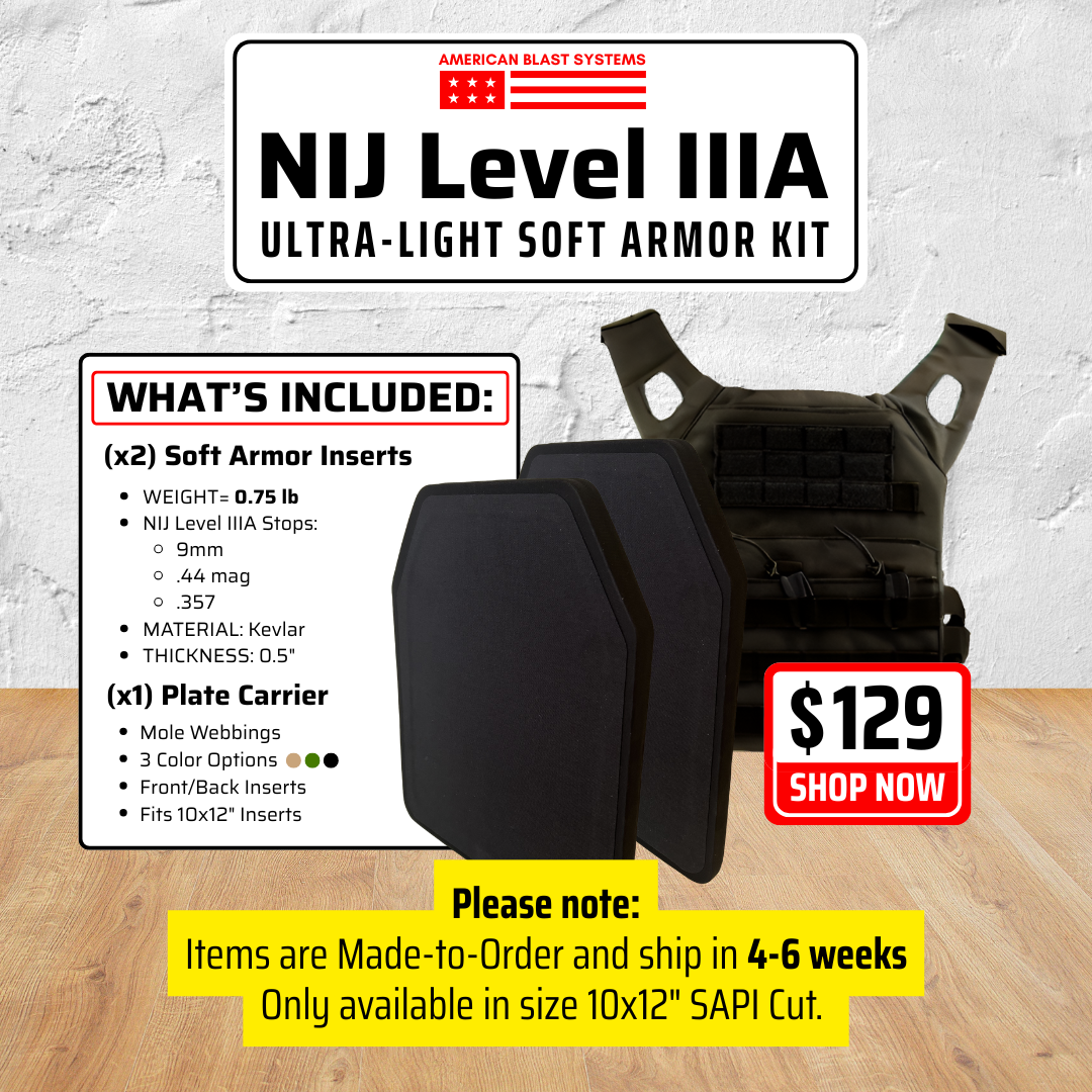 Level IIIA Soft Armor Insert + Plate Carrier Kit