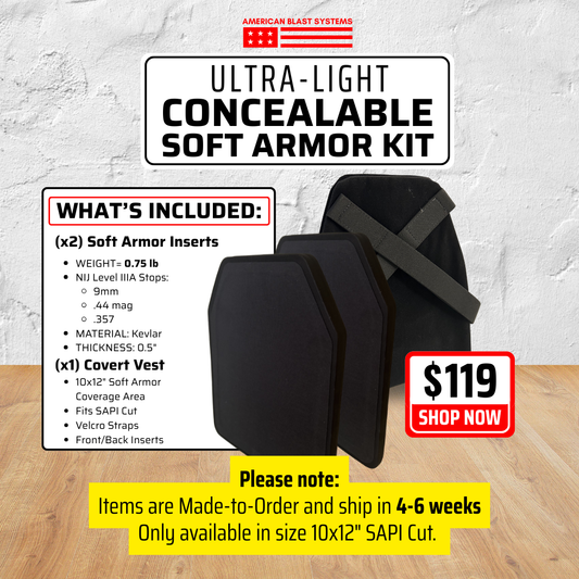 Level IIIA Concealable Soft Armor + Vest